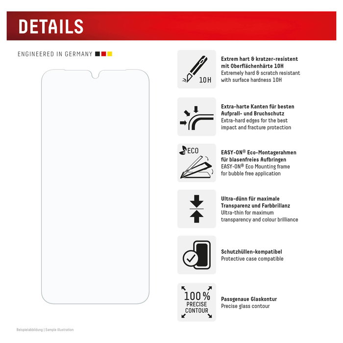 Displex Protector de Pantalla de Vidrio Templado para Samsung Galaxy A16 (5G)/A17 (4G/5G) - Transparente, Resistente a Rayones, Dureza 10H