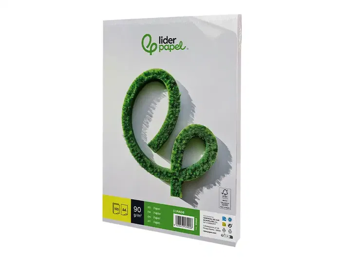 Liderpapel Papel Escritura A4 90g/m2 Liso Blanco Paquete 100 Hojas Liderpapel Papel Escritura A4 90g/m2 Liso Blanco Paquete 100 Hojas