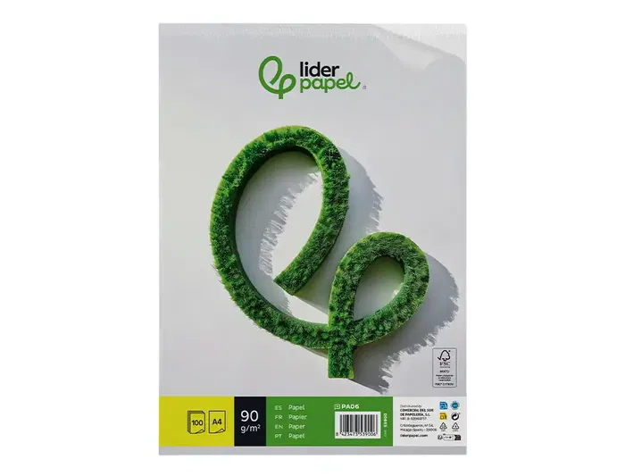 Liderpapel Papel Escritura A4 90g/m2 Liso Blanco Paquete 100 Hojas Liderpapel Papel Escritura A4 90g/m2 Liso Blanco Paquete 100 Hojas