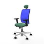 PIQUERAS Y CRESPO Silla de oficina Motilla con mecanismo Sincro/Traslack Verde esmeralda y Azul