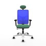 PIQUERAS Y CRESPO Silla de oficina Motilla con mecanismo Sincro/Traslack Verde esmeralda y Azul