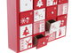 DKD Home Decor Calendario Adviento Navidad Tradicional Rojo Blanco MDF Casa 7 x 38 x 27 cm (2 Unidades)