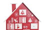 DKD Home Decor Calendario Adviento Navidad Tradicional Rojo Blanco MDF Casa 7 x 38 x 27 cm (2 Unidades)
