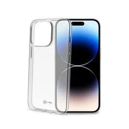 Celly Funda Gelskin para iPhone 14 Pro, Transparente, 15.5 cm (6.1"), TPU Flexible, Antigolpes y Antiarrañazos