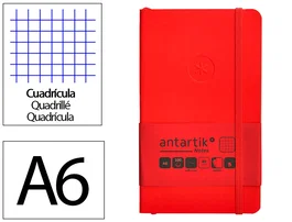Antartik Cuaderno A6 Tapa Blanda Cuadriculado Rojo 100 Hojas 80gr FSC Antartik Notes
