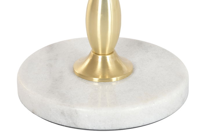 DKD Home Decor Mesita Auxiliar Moderno Blanco Dorado 41 x 60 x 41 cm
