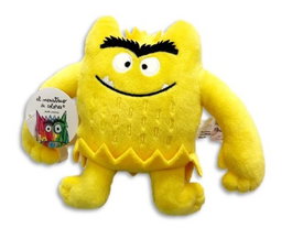LUPITA BOOKS, Pequeño peluche monstruo de colores Amarillo 15cm
