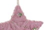 DKD Home Decor Decoracion Colgante Navidad Fantasia Blanco Rosa Palo Dorado Lana Estrella 2.5 x 14 x 15 cm (6 Unidades)