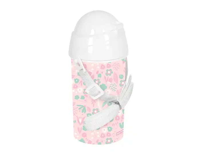 Safta Botella portalíquidos preescolar 500 ml con apertura automática y pajita