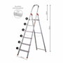 Rolser Escalera de Aluminio de 6 Peldaños, 122 cm