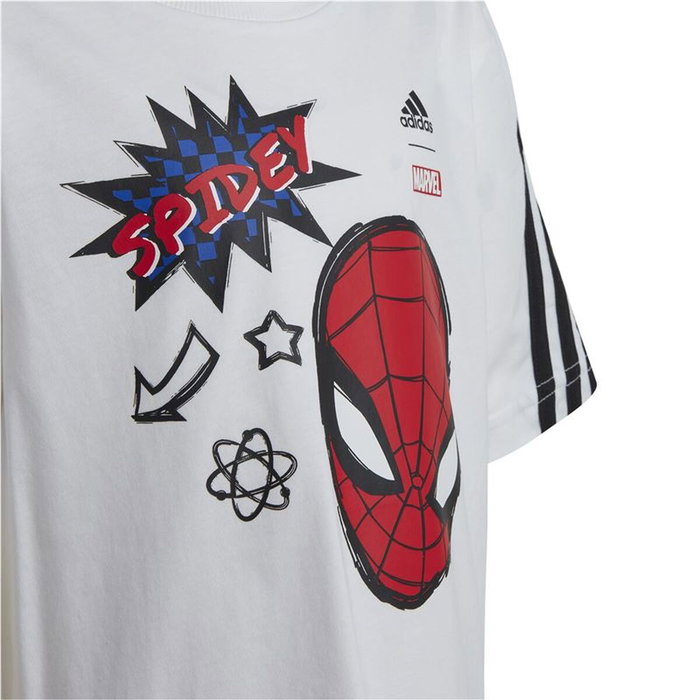 Camiseta de Manga Corta Infantil Adidas Marvel Spider-Man Blanco