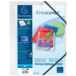 Exacompta Carpeta con Gomas Kreacover A4 Polipropileno Translúcido Incoloro (Set de 25) (Set de 25)