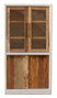 DKD Home Decor Vitrina de Madera Reciclada Blanco Acabado Hormigón