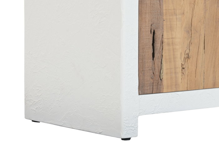 DKD Home Decor Vitrina de Madera Reciclada Blanco Acabado Hormigón