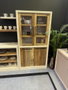 DKD Home Decor Vitrina de Madera Reciclada Blanco Acabado Hormigón