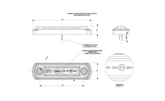 M-Tech Marcador LED Horpol LD676 12-24 V Ece Naranja M-Tech Marcador LED Horpol LD676 12-24 V Ece Naranja