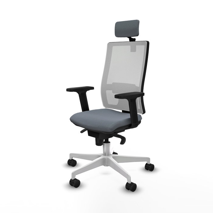 PIQUERAS Y CRESPO Silla de oficina Horna con mecanismo Sincro, Gris y Blanco
