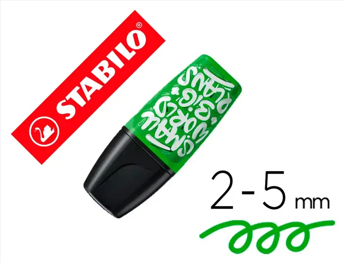 Stabilo Boss Mini Fluorescente Verde con diseño Snooze One, caja de 10 unidades