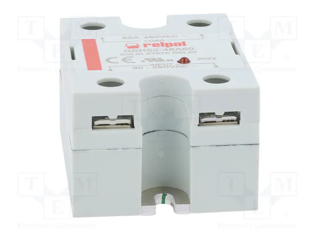 RELPOL RSR52 Relé de semiconductor monofásico 60A 48÷530VAC RELPOL RSR52 Relé de semiconductor monofásico 60A 48÷530VAC