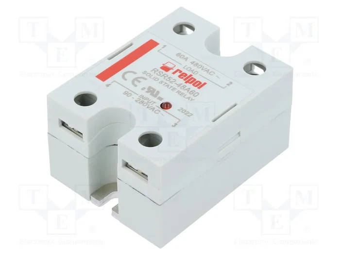 RELPOL RSR52 Relé de semiconductor monofásico 60A 48÷530VAC RELPOL RSR52 Relé de semiconductor monofásico 60A 48÷530VAC