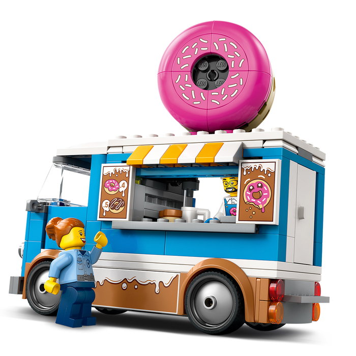 LEGO City 60452 Camión de Dónuts - Juego de Construcción con Minifiguras de Vendedor y Clienta para Niños +5 Años