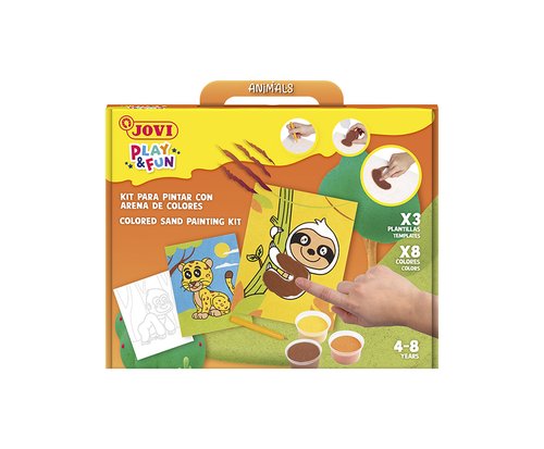 Jovi Play&Fun Pinta con Arena de Colores Animales Terrestres