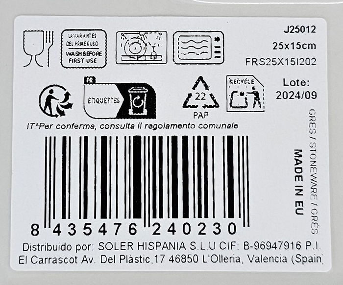 La Mediterranea Fuente Rectangular Rosetta Elite Brillo 25 x 15 cm (18 Unidades) La Mediterranea Fuente Rectangular Rosetta Elite Brillo 25 x 15 cm (18 Unidades)