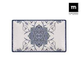 La Mediterranea Fuente Rectangular Rosetta Elite Brillo 25 x 15 cm (18 Unidades)