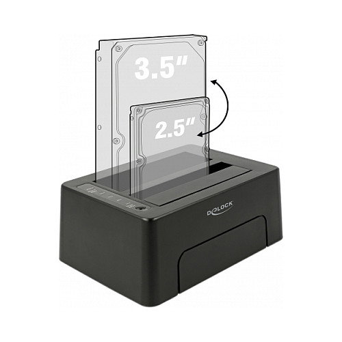 DeLOCK Docking Station USB Type-C 10 Gbps 63957 para 2 HDD/SSD SATA con Función Clonar