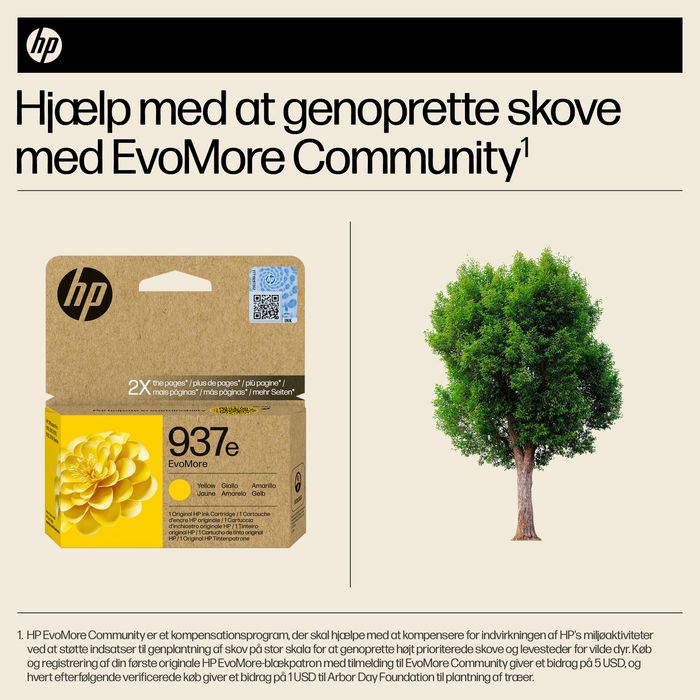 HP 937e Cartucho de Tinta Original EvoMore Amarillo
