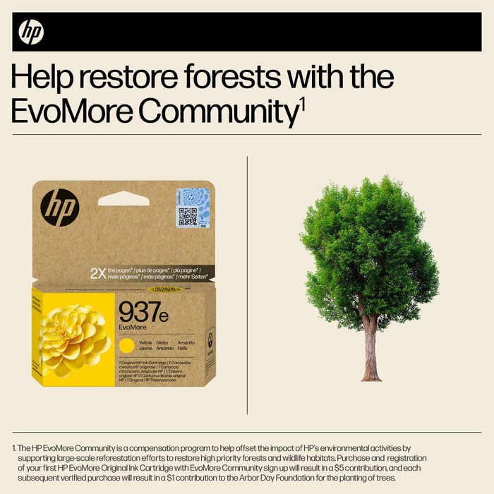 HP 937e Cartucho de Tinta Original EvoMore Amarillo