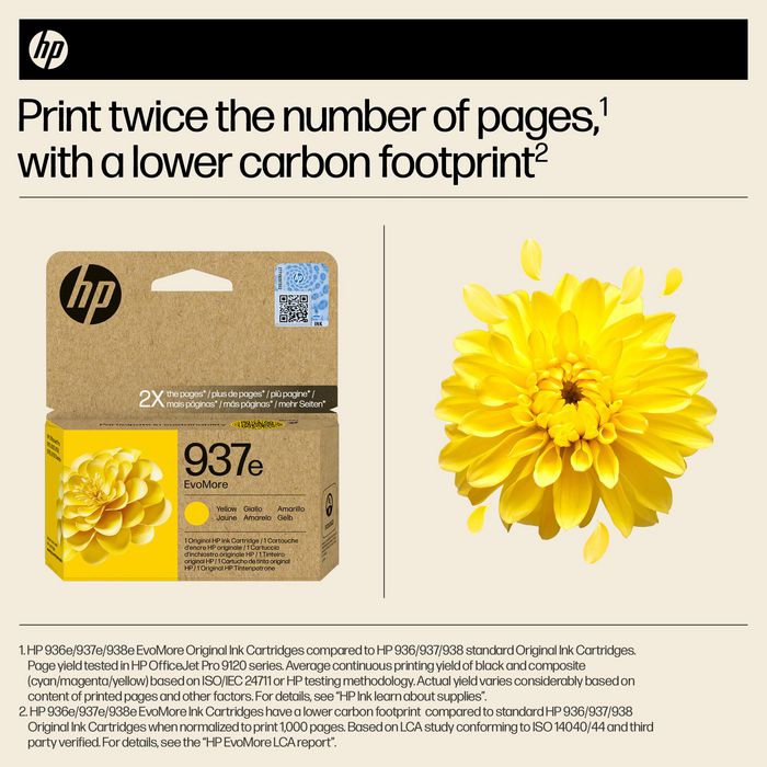 HP 937e Cartucho de Tinta Original EvoMore Amarillo