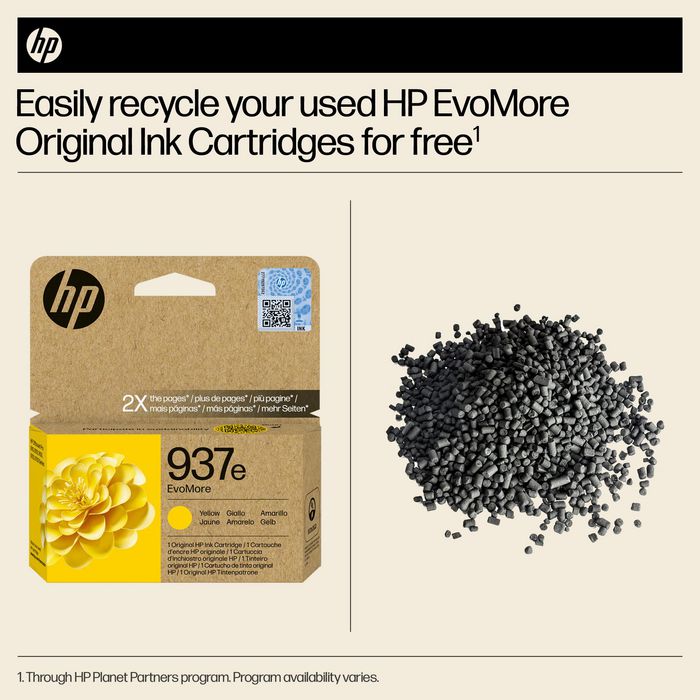HP 937e Cartucho de Tinta Original EvoMore Amarillo