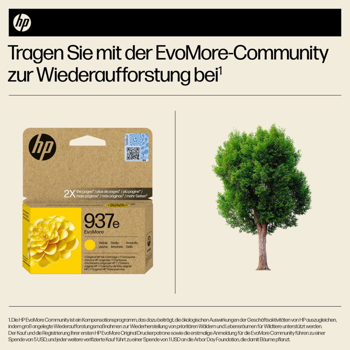 HP 937e EvoMore Cartucho de Tinta Amarillo XL