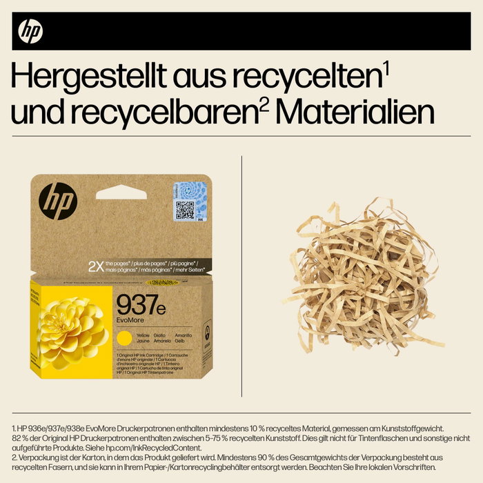 HP 937e EvoMore Cartucho de Tinta Amarillo XL