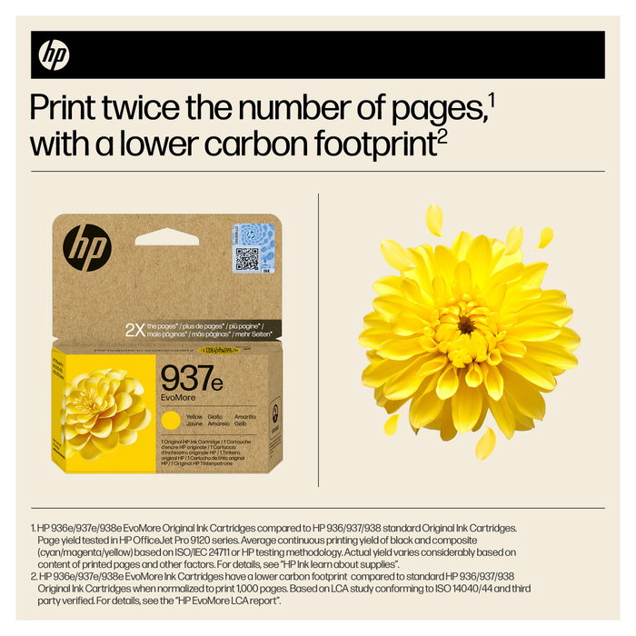 HP 937e EvoMore Cartucho de Tinta Amarillo XL