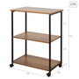 Estantería Max Home Hierro Madera MDF 3 Estantes 48 X 62 X 30 CM