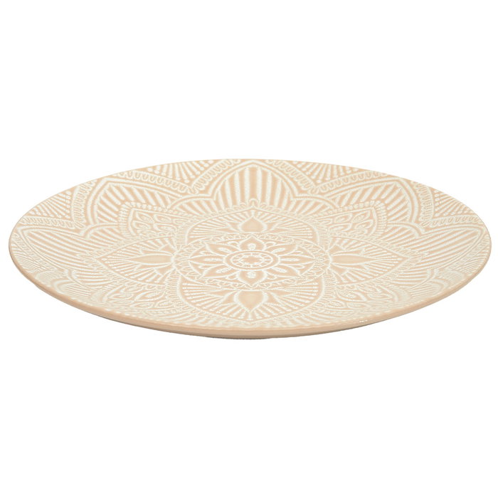 Home Deco Factory Plato Llano Beige Sahara Gres Mirage Diámetro 27 cm