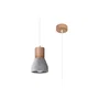 QUBIC SOL-SL.0963 Lámpara Colgante Decorativa de Madera y Hormigón para Interior, Estilo Industrial y Moderno, Color Negro o Madera/Gris