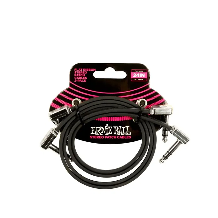Ernieball Cable Patch Flat Ribbon 24" Negro - Pack 2