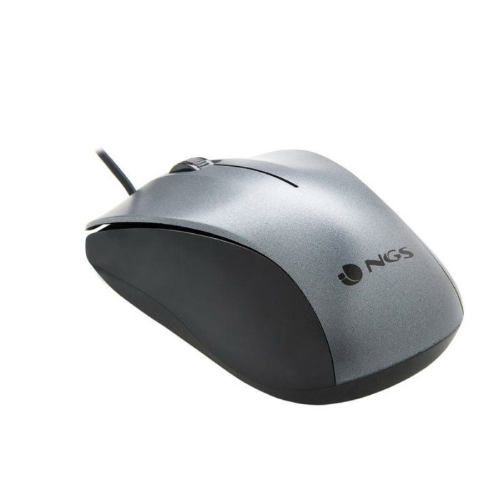 NGS Crew Ratón Óptico Gris Ambidiestro 1200 DPI USB