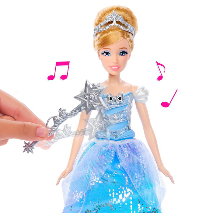 Mattel Disney Princess Muñeca Cenicienta Transformación JBF94 con Vestido Mágico Luces y Sonidos