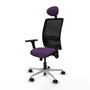 PIQUERAS Y CRESPO Silla de oficina Zulema con mecanismo Sincro, Morado y Negro