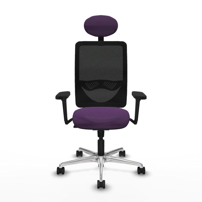 PIQUERAS Y CRESPO Silla de oficina Zulema con mecanismo Sincro, Morado y Negro