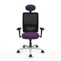 PIQUERAS Y CRESPO Silla de oficina Zulema con mecanismo Sincro, Morado y Negro