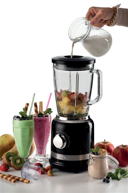 Ariete 585/02 Batidora de Vaso Moderna Negra 4 Velocidades con Función Pulse Vaso de Vidrio