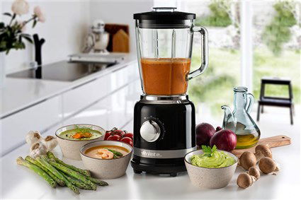 Ariete 585/02 Batidora de Vaso Moderna Negra 4 Velocidades con Función Pulse Vaso de Vidrio