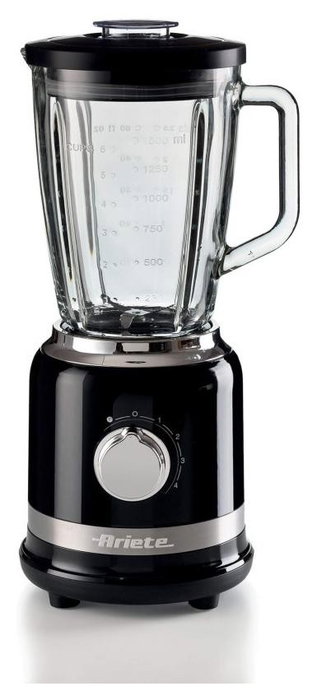 Ariete Batidora de Vaso Moderna Negra con Vaso de Vidrio 1,5 L