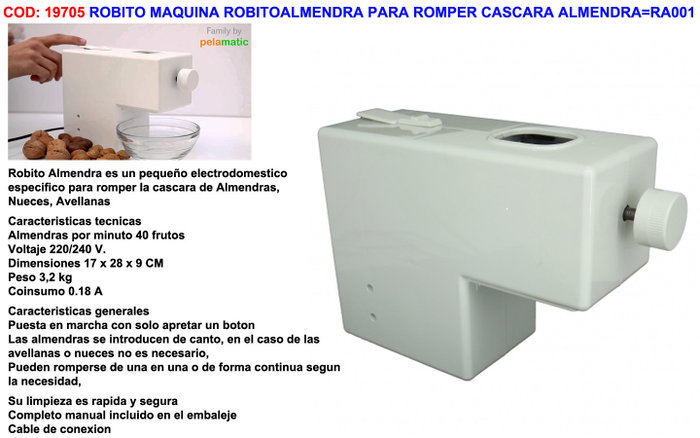 ROBITO Máquina ROBITOALMENDRA RA001 para romper cáscara de almendra