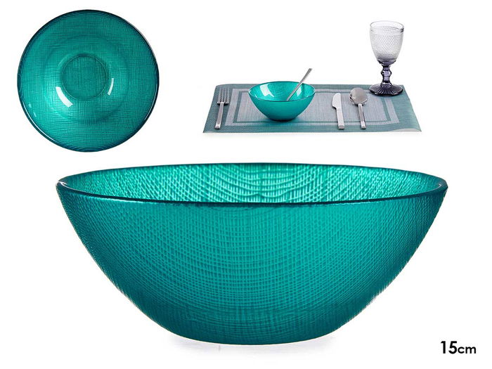 Vivalto Bol Vidrio Turquesa 14.5 cm (Set de 24) Vivalto Bol Vidrio Turquesa 14.5 cm (Set de 24)
